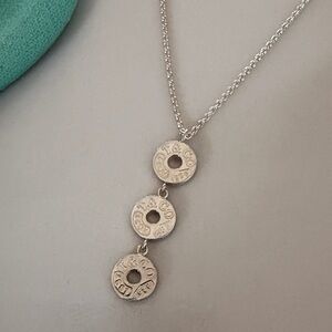 Tiffany Sterling Silver Triple Disc Pendant Necklace Authentic never worn